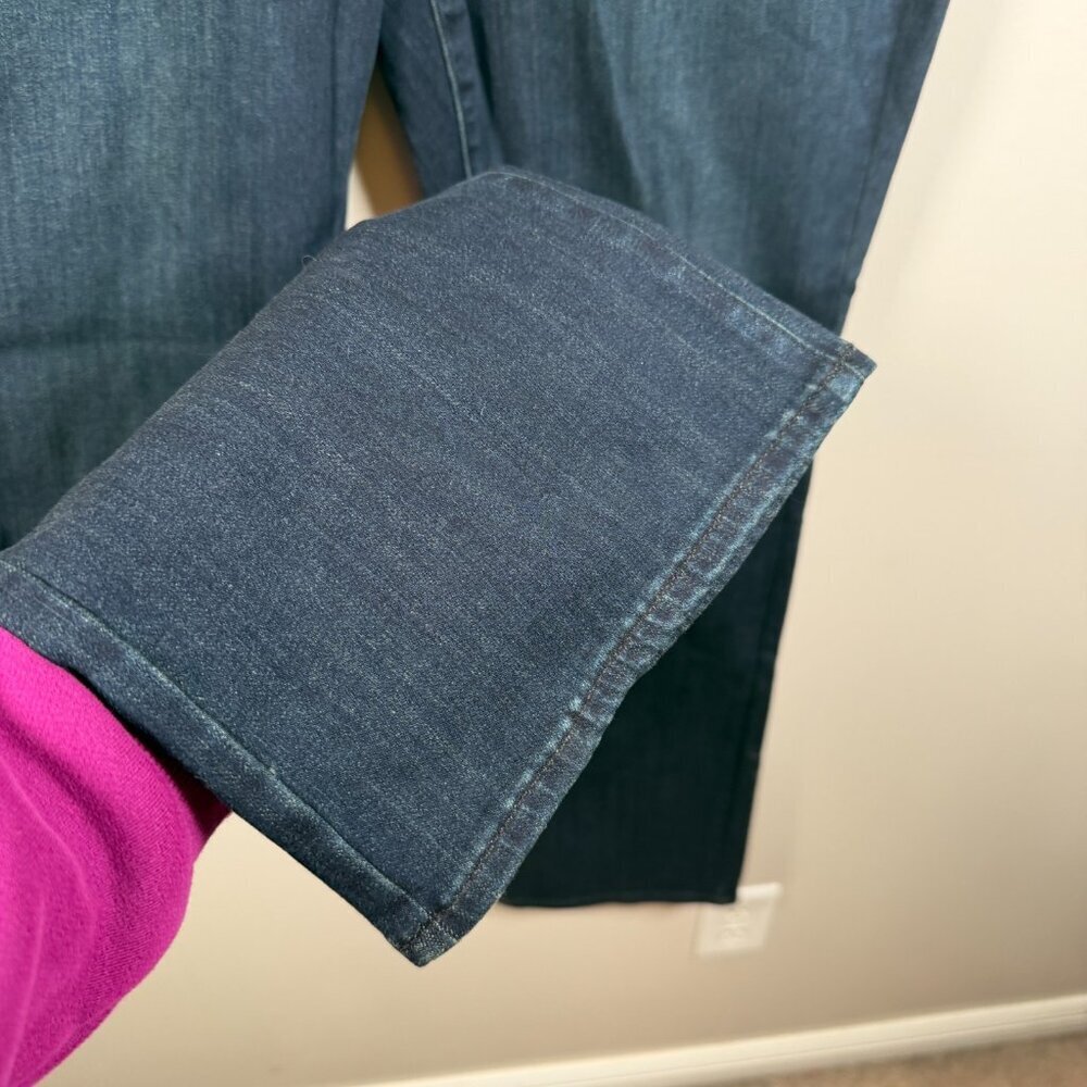 NYDJ Billie Mini Boot Jeans Size 14 Dark Wash High Rise Blue Denim - Picture 9 of 13